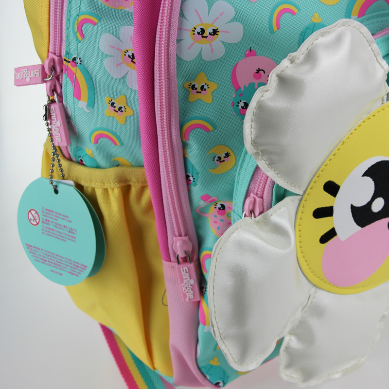 Australia Smiggle Original Children's Sschoolbag Girls Sunflower Shoulder Backpack Kawaii 3-7 Years Old Modelling Bags 14 Inches