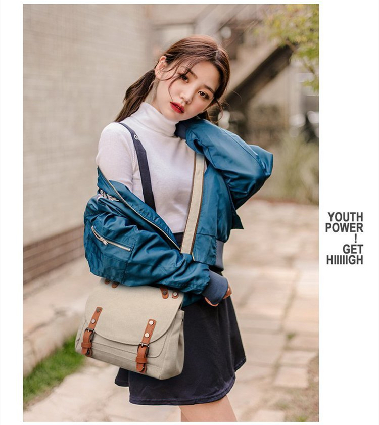 New retro doctor canvas bag portable messenger bag large capacity commuter ladies fashion shoulder bag