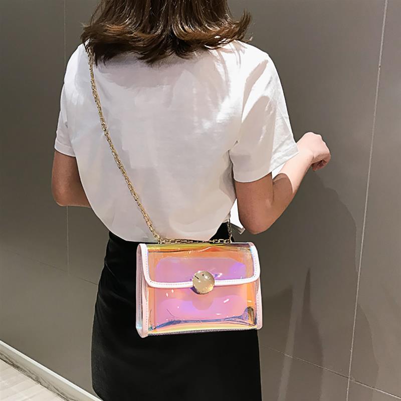 Clear Transparent PVC Shoulder Bags Women Candy Color Women Jelly Bags Purse Solid Color Handbags Large Capacity Crossbody Bag