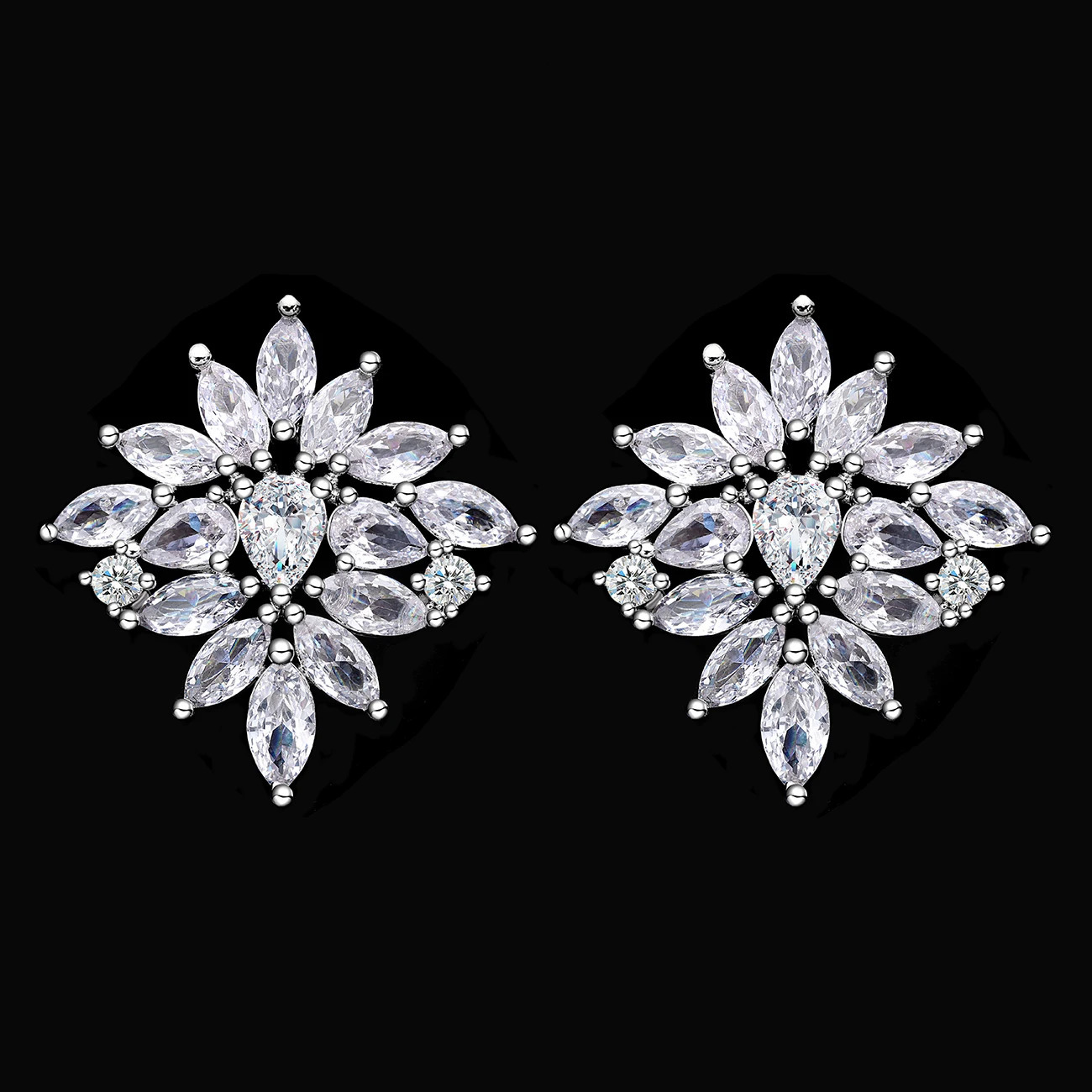 4-piece bridal wedding jewelry set for womens wedding accessories water droplet jewelry set necklace and earring set 241106