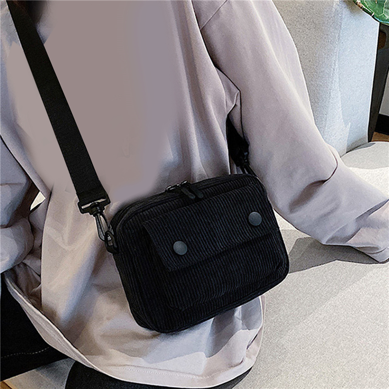 Women Bag Leisure Single Shoulder Messenger Bag Casual Corduroy Small Square Bag Mini Simple Women CrossBody Bag Purse Phone Bag