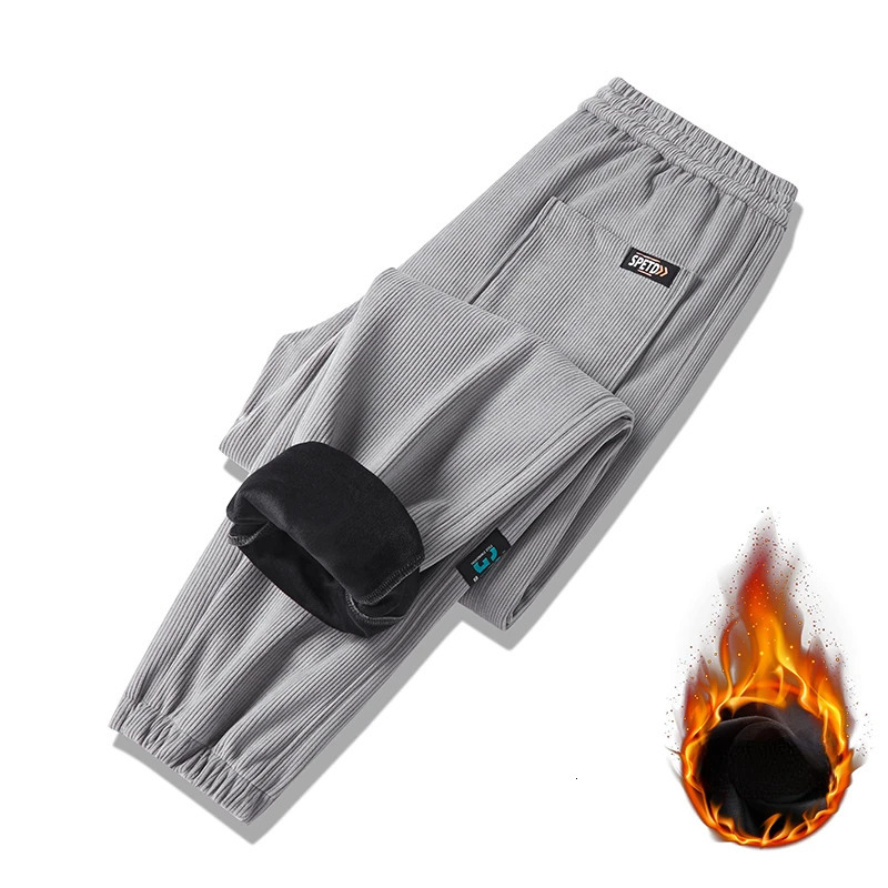 Plus Size 9xl Winter Pants Men Jogger Fleece Warm Trousers 6xl 7xl 8xl Black Yellow Brown Loose Sweatpants Streetwear Fashionv 241104