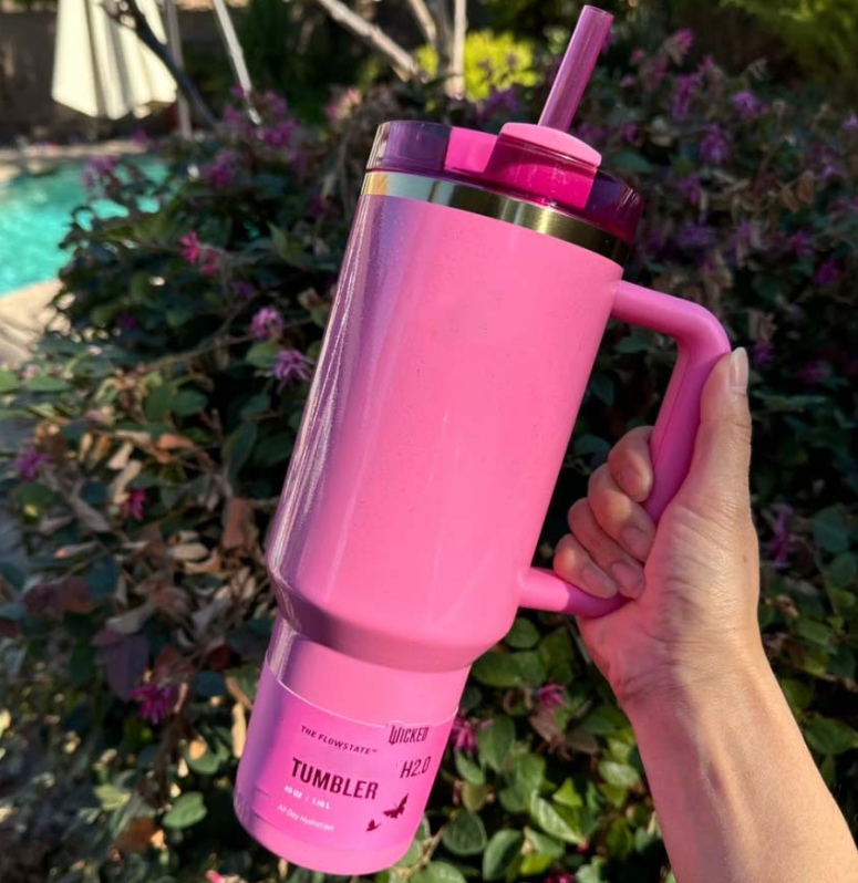 US Stock 40Oz Wicked Glindaa Pink Rose Blue Magnolia Tumblers Cups With Lids And Straw Heat Preservation Travel Car Mugs Large Capacity Water Bottles GG1107