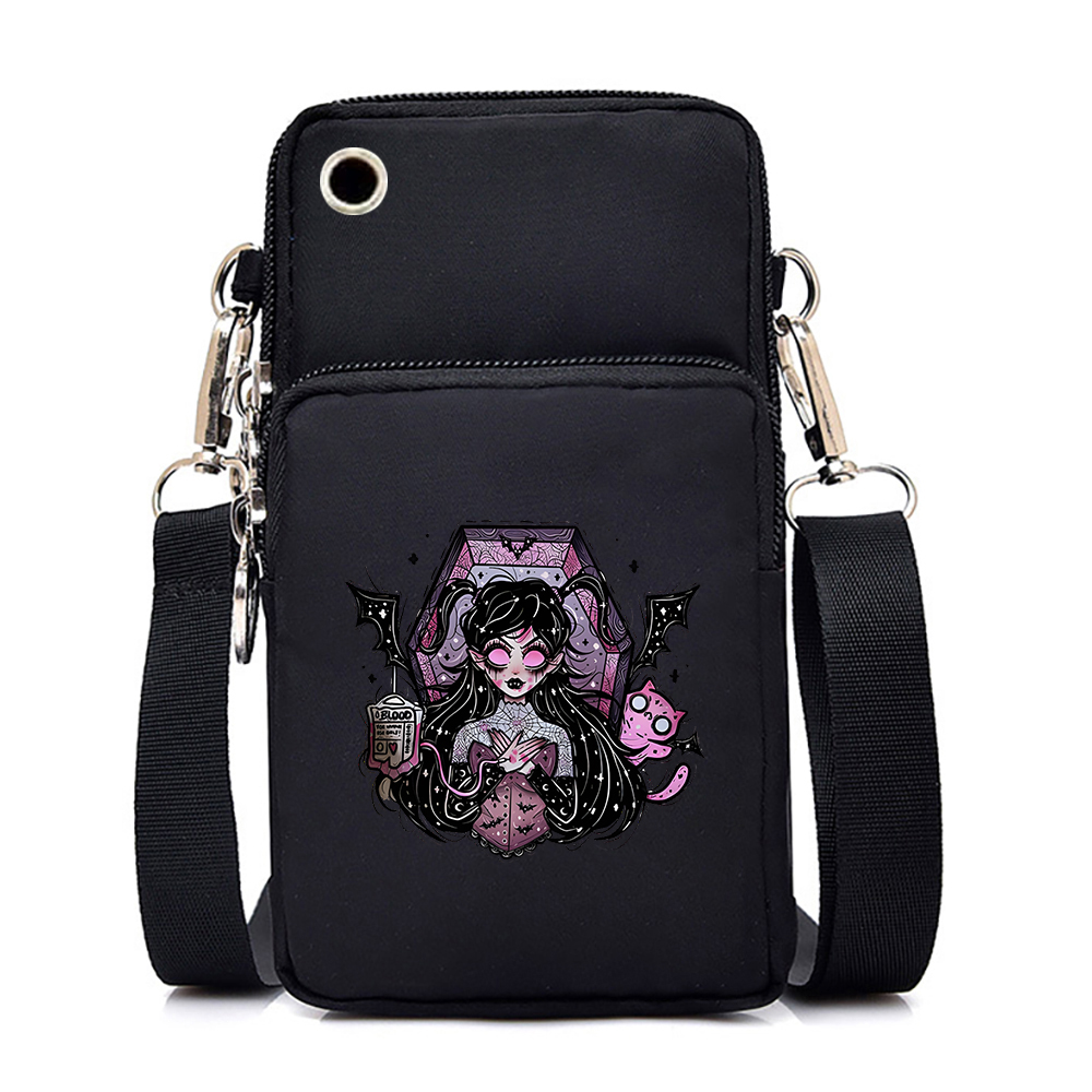 Women Purses and Handbags Cartoon Witch Magic Kawaii Mini Mobile Phone Bag Harajuku Tote Bag Wrist Bag Crossbody Bags for Women