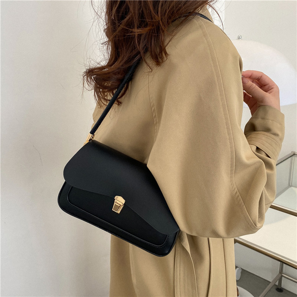 Women Versatile Armpit Bag PU Leather Minimalist Shoulder Bag Solid Color Leisure Underarm Bag Daily Bag for Ladies