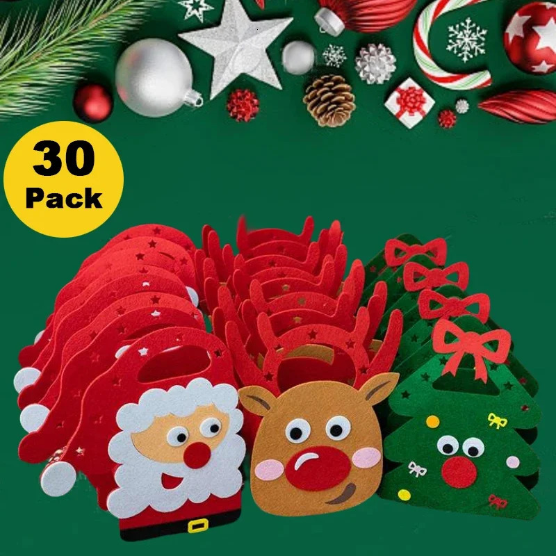 2024 Christmas Gift Bag Creative Felt Clothing Childrens Candy Gift Bag Christmas Eve Portable Bag 241107