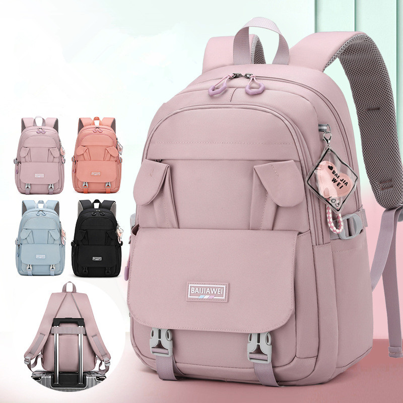 Teenage Girls Rabbit School Bags Large Capacity Black Multifunctional College Middle High Student Schoolbag Backpacks Women 2023