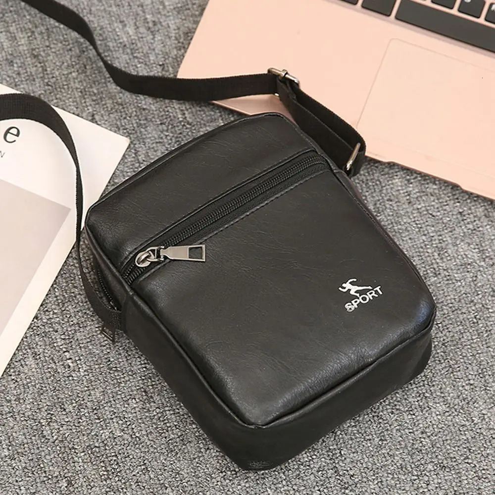 PU Leather Crossbody Messenger Bag For Men Office Worker Sling Shoulder Bags Travel Brown Handbags Small w241106