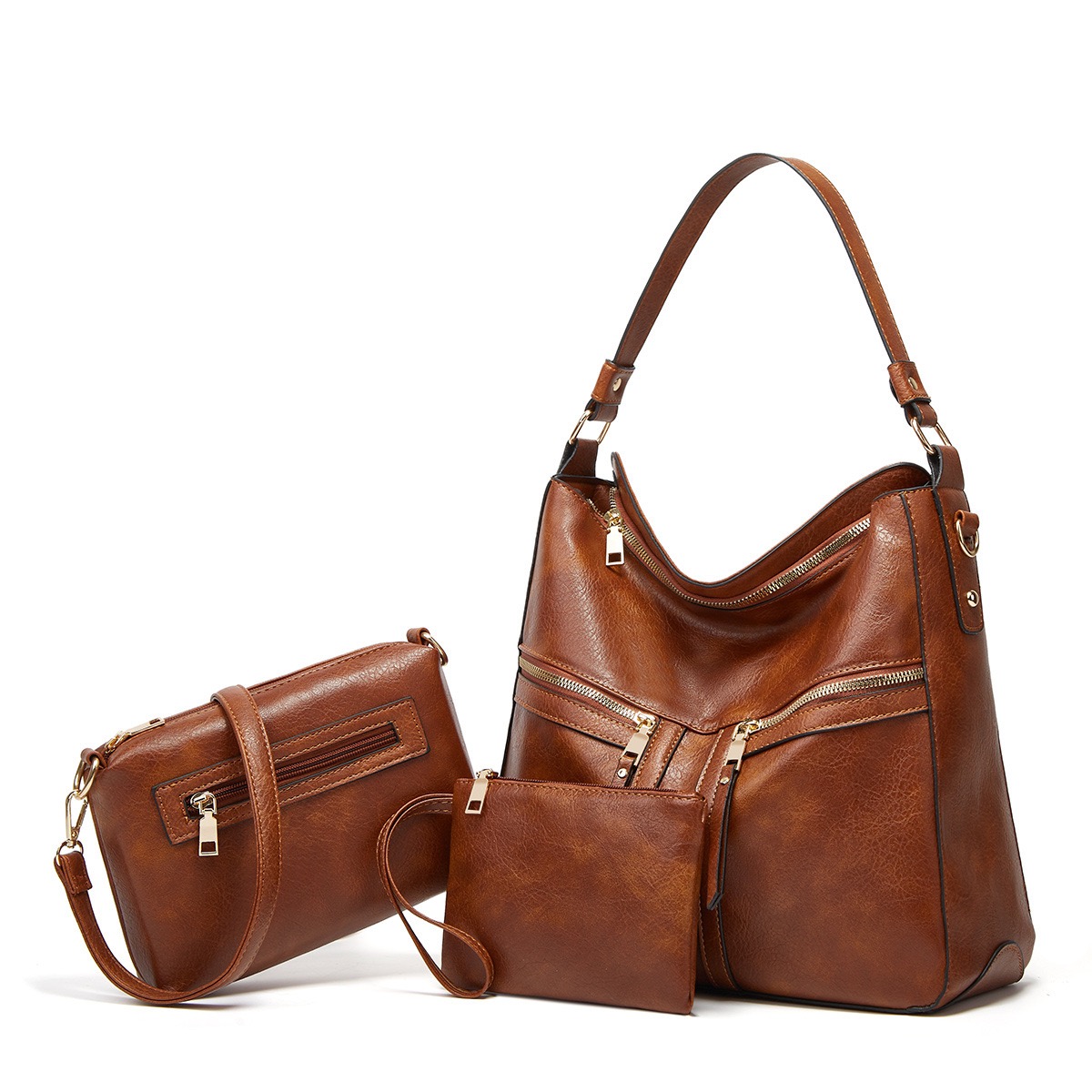 Women's Black Tote Bag New Fashion Simple Large Capacity Shoulder Bag Fashion Versatile Casual Hand Messenger Bag