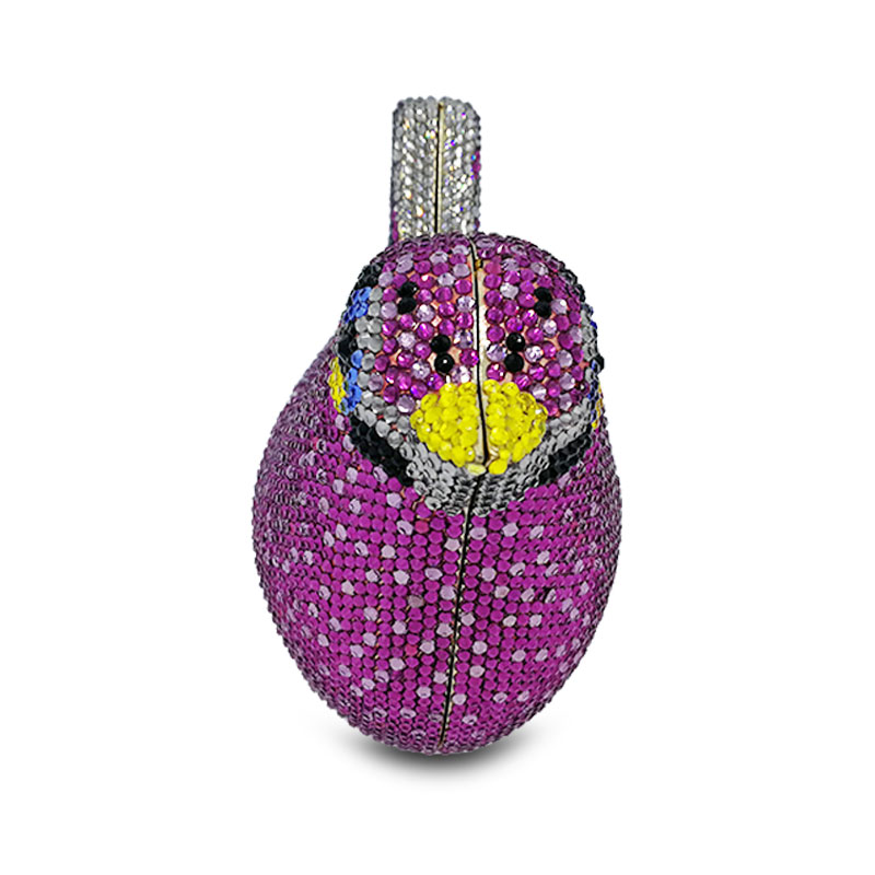 Fashion Animal Bird Women Luxury Crystal Bag Wedding Clutch Purse Rhinestone Evening Bag Clutch Handbag Lavender Party handbag