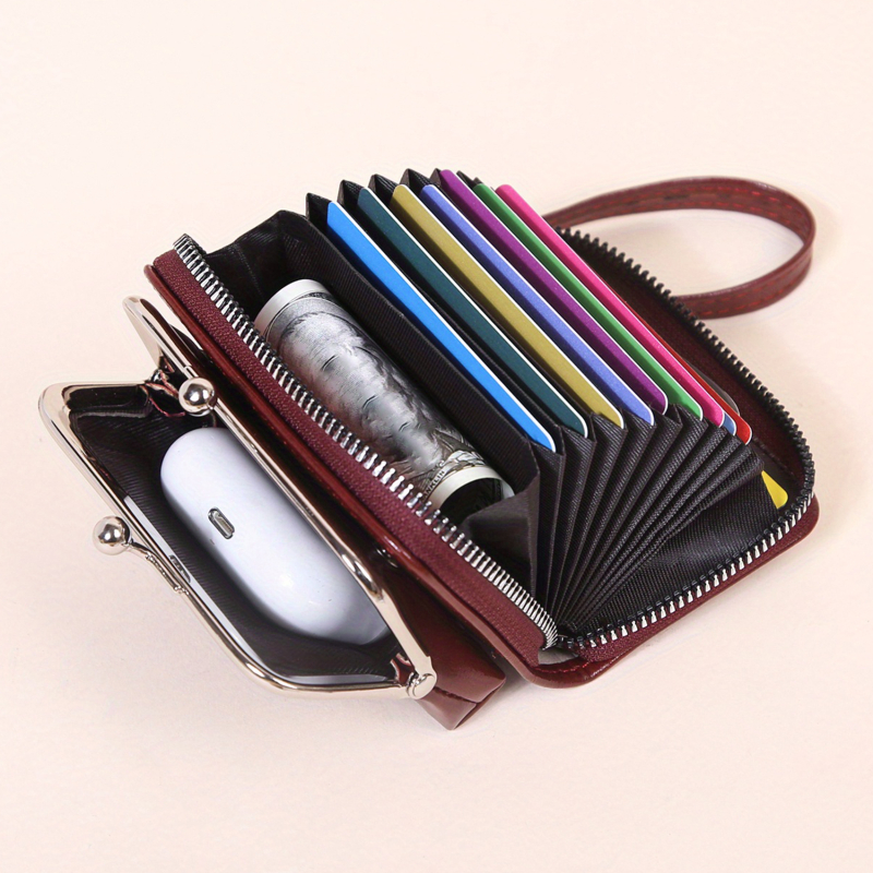 Red Women's Wallet Retro Zero Wallet Large Capacity card slot Bag Women's Small Wallet Handbag organ bag