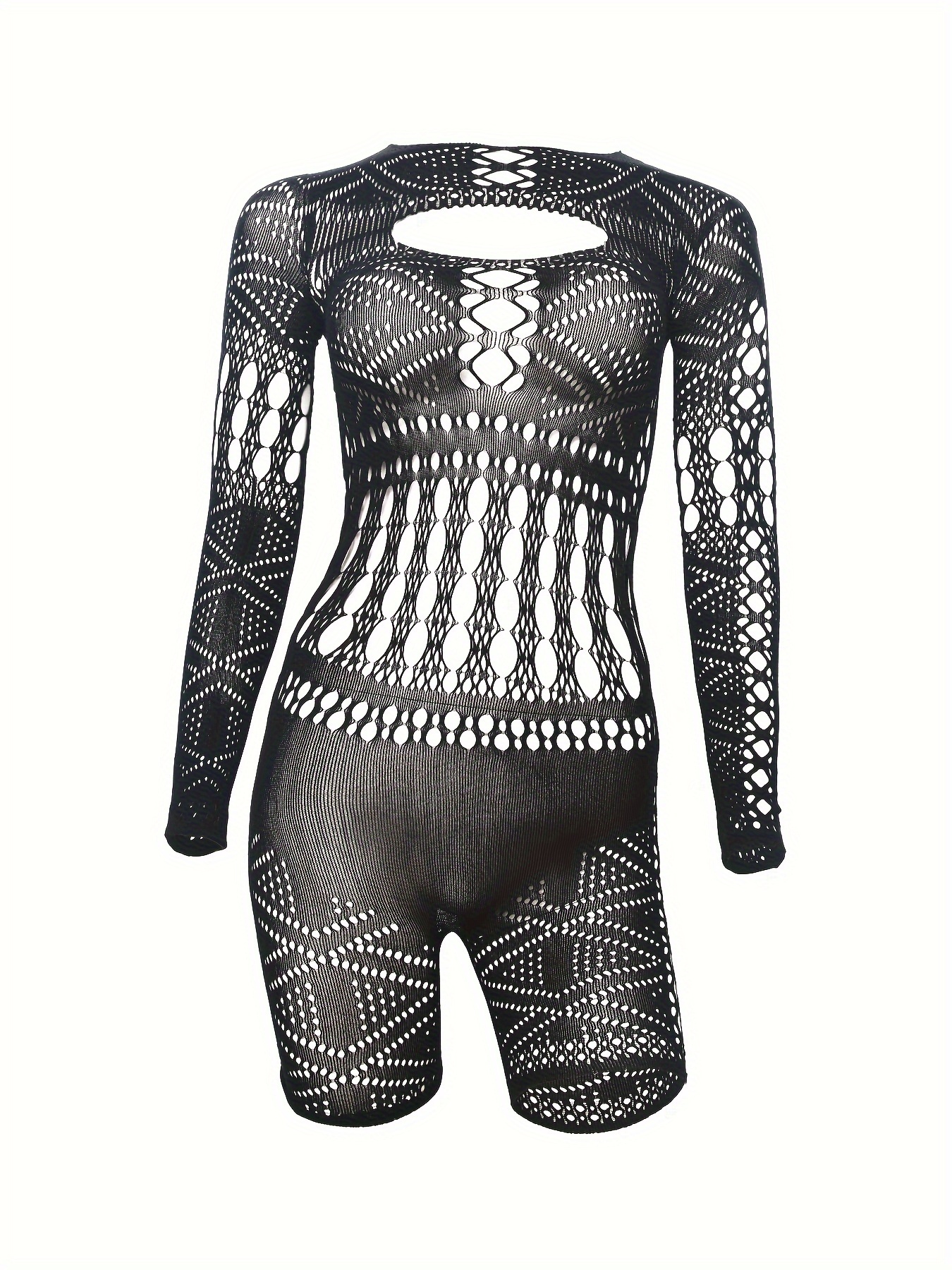 New erotic hollow see-through mesh sexy high elastic jumpsuit