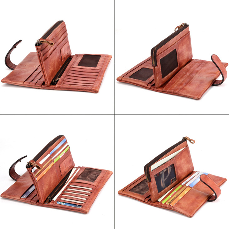 Leather Wallets for Women Fashionable Real Cow Leather Long Wallet Purse Designer Male Female Clutch Purse Luxury Soft Wallets