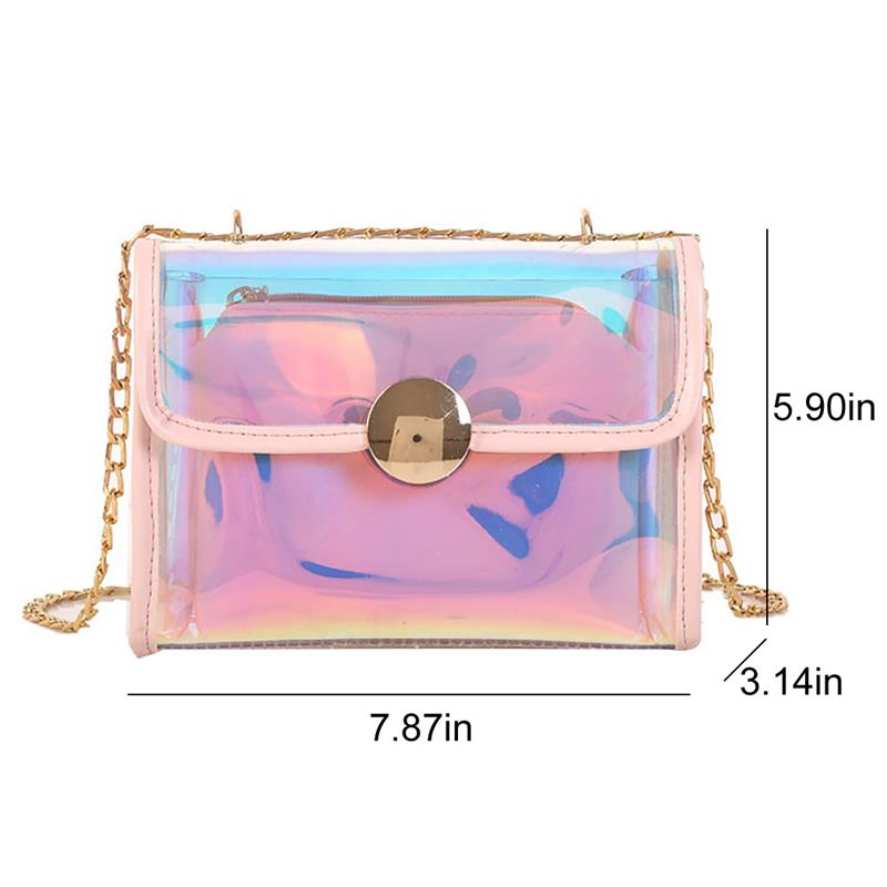 Clear Transparent PVC Shoulder Bags Women Candy Color Women Jelly Bags Purse Solid Color Handbags Large Capacity Crossbody Bag