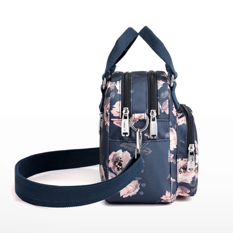 Brand Women Crossbody Bag Portable Female Shoulder Bags Printed Flower Nylon Messenger Bags Multi-pocket Ladies Handbags Bolsa