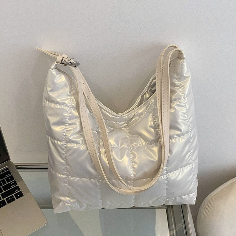 Women Large-capacity Shoulder Bags Casual Underarm Bag Down Cotton Tote Bags Fashion Space Cotton Padded Handbags 2023