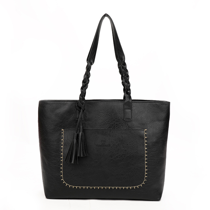 2022 Women's PU Leather Vintage Bags Female Tassel Tote Shoulder Bags For Women Big Capacity Purses and Leather Handbag