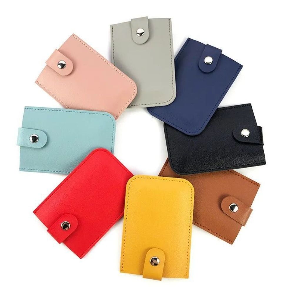 Laminated Concealed Pull-out Business Card Case 5 Card Pockets PU Leather Slim ID Card Holder Men Women Mini Wallets