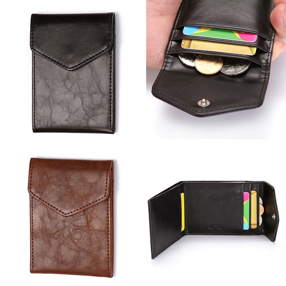 Fashion Ultrathin Men Leather Wallet Portable PU Leather Men Slim Wallet Multipurpose Coins Purse Card Holder for Men