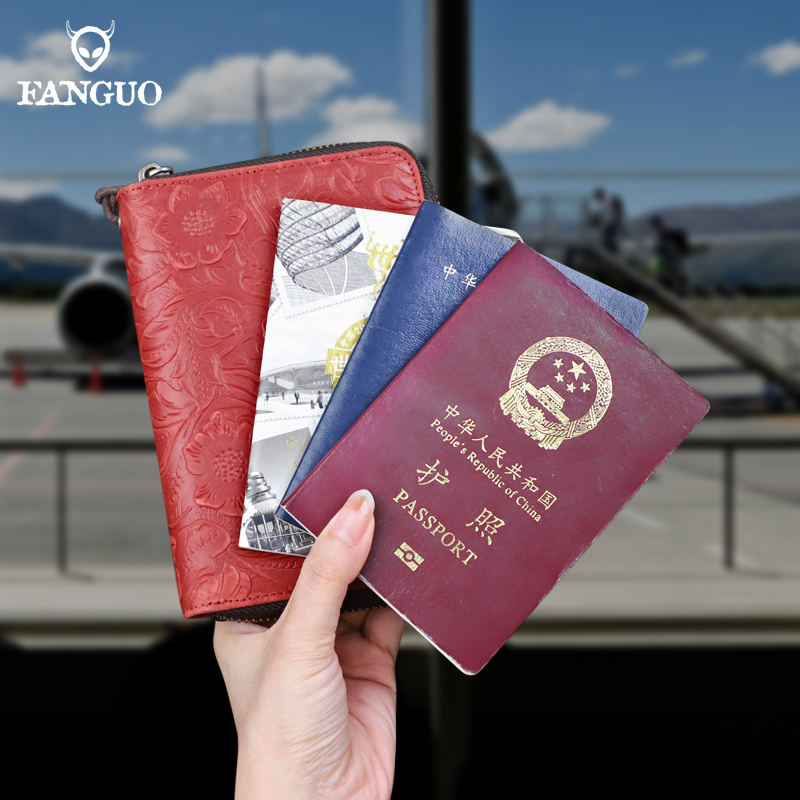 Casual Men's Clutch Wallet Handmade Genuine Leather Card Slot Passport Holder Long Wallet Portable Storage Zipper Wallet Handbag