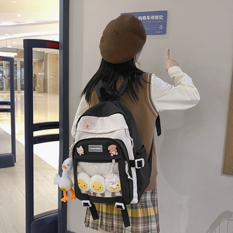 Fashion Nylon School Backpack Laptop Backpack School Bag for Student Teenagers Girls Travel Casual Bookbag