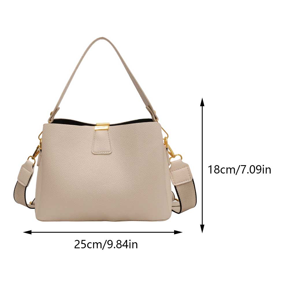 Women Luxury Shoulder Bag Large Capacity Bucket Satchel Bag Adjustable Strap Simple Underarm Bag Female Dating Bag