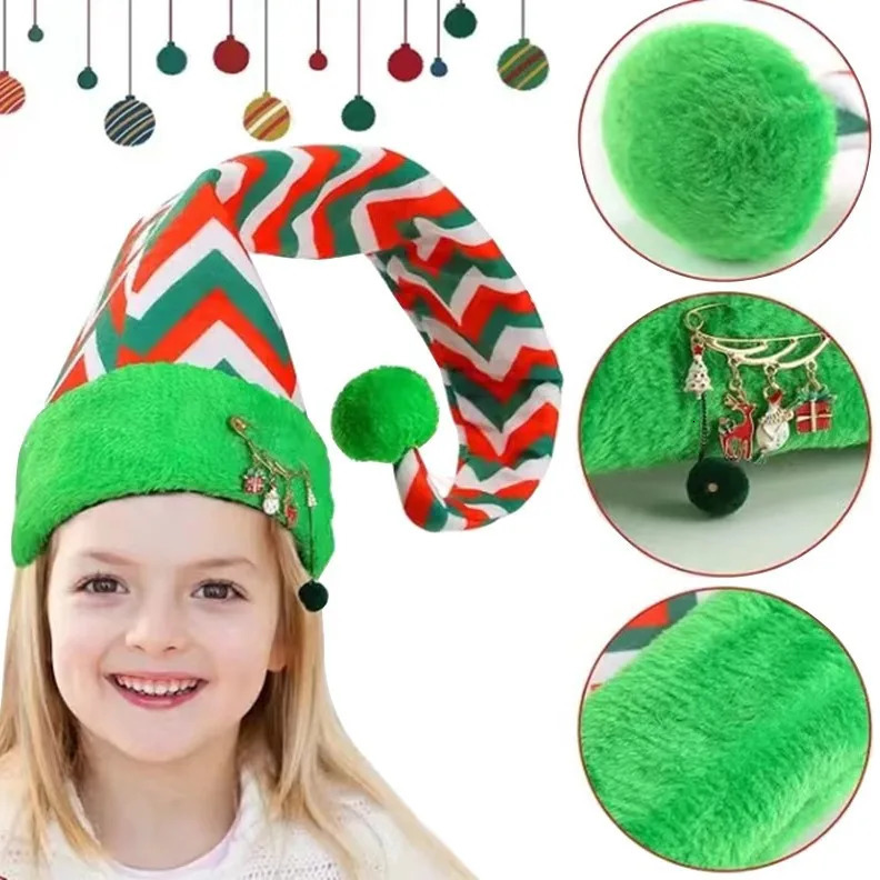 Holiday party elf hat clown hat hip-hop hat creative line leg hat Christmas tree hat Christmas tree hat Christmas tree hat 241106