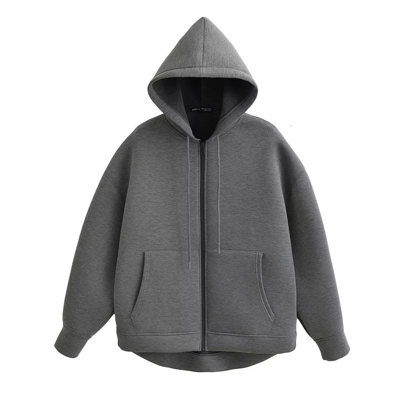 New autumn and winter new high street men's and women's loose casual hooded zipper sports shirt top fashion trend T-shirt
