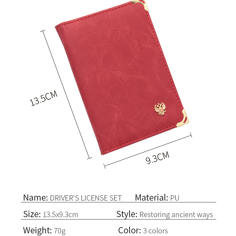 Black Retro Style Auto Driver License Bag PU Leather Cover for Car Driving Documents Card Credit Holder Wallet Card Holder