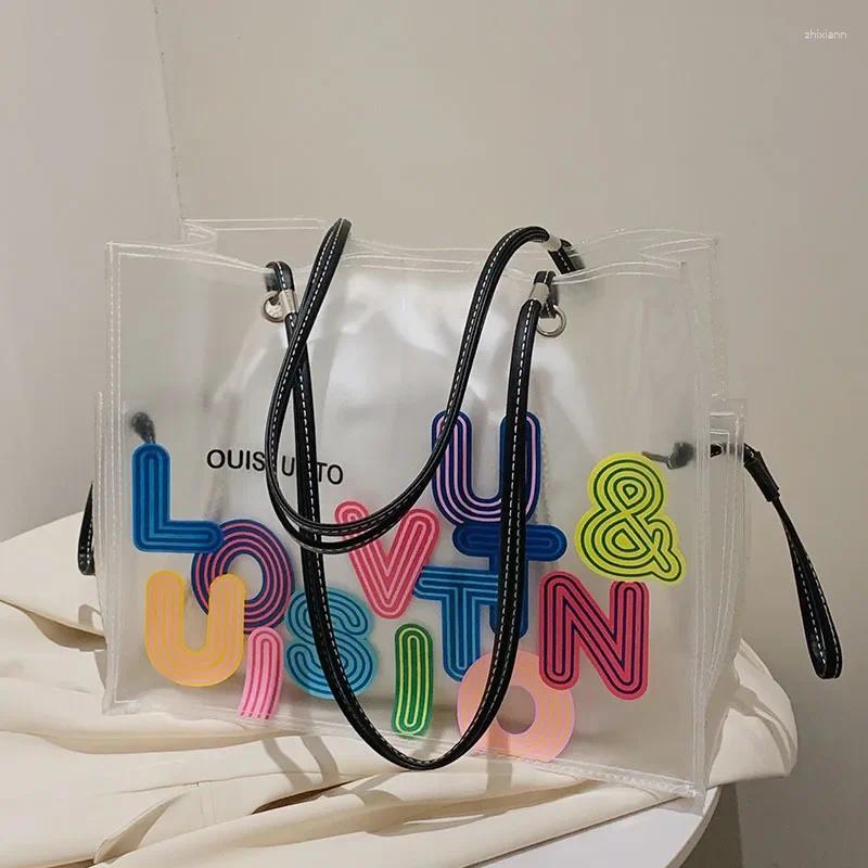 Totes 2024 Versatile Transparent Jelly Bag For Women Large Capacity Fashion Niche Portable Shoulder Tote Spring And Summer 2edb 7f5