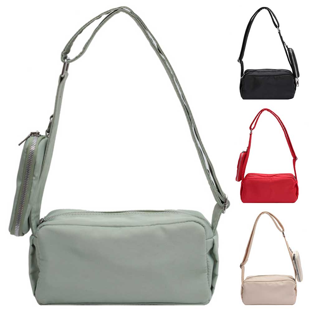 Women Travel Hobo Bag Zipper Closure Canvas Small Crossbody Bags Street Style Lightweight Versatile Bag with Purse Set