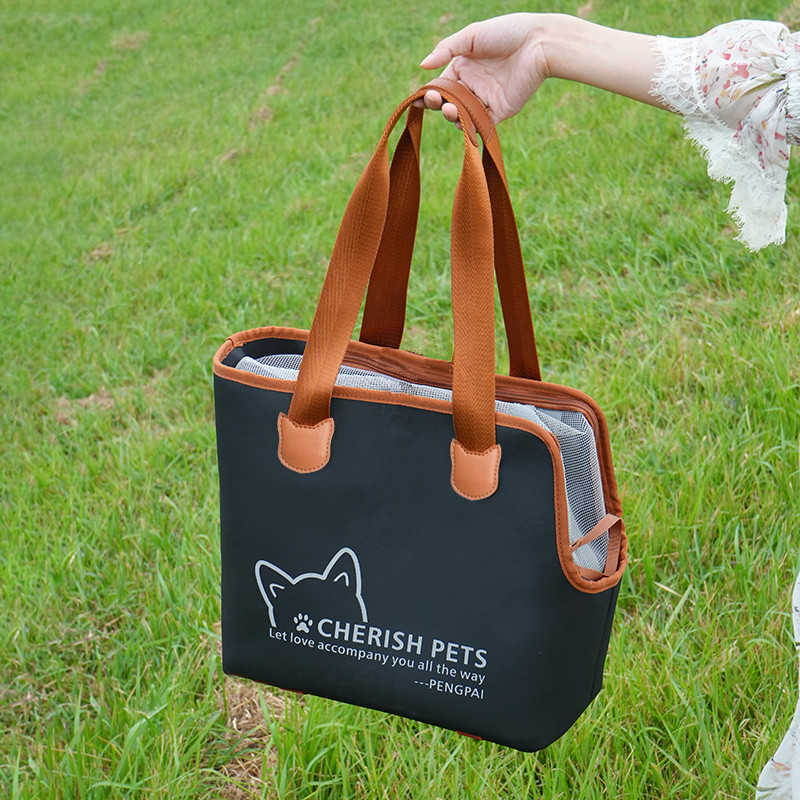 pet portable travel shoulder bag with large space, reflective breathable nylon at night, pet supplies cats and dogs 241115