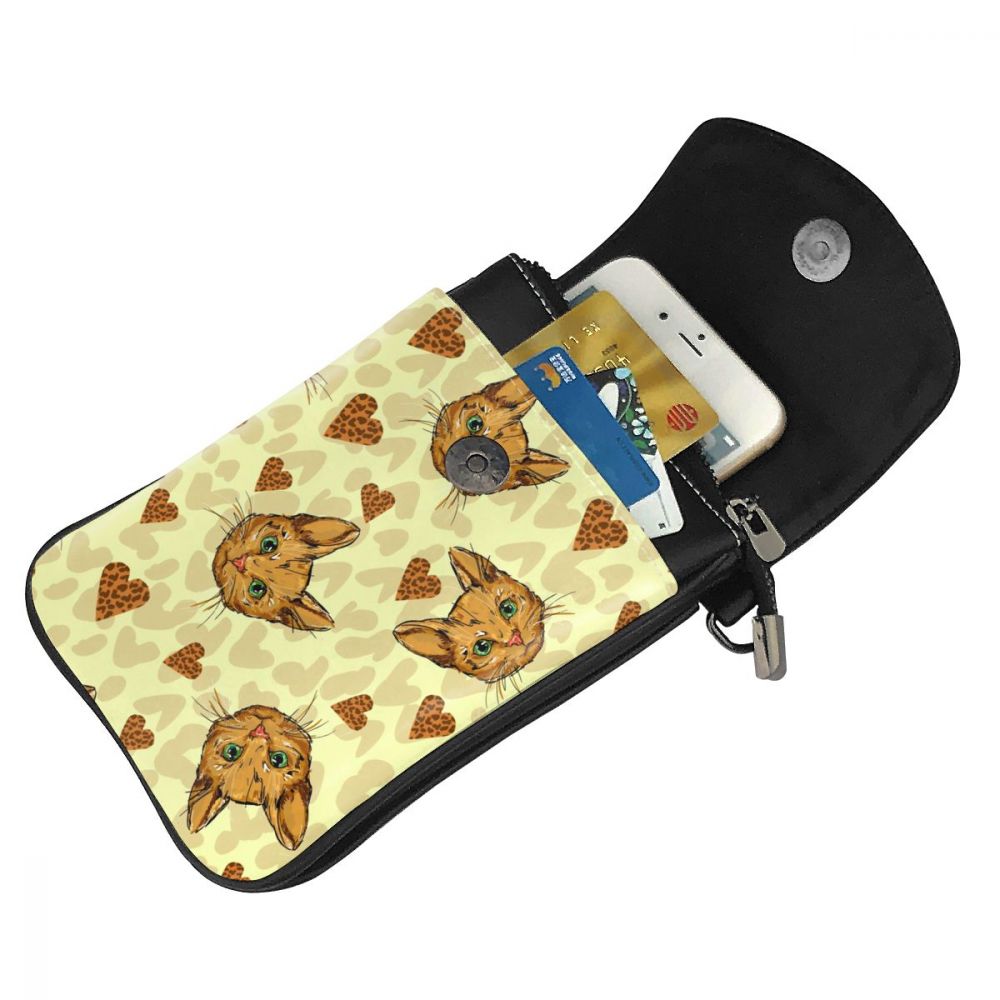 Brand Mini Mobile Phone Bag Cat Design Crossbody Bags for Women Wallet for Universal Phone Cash Female Single Shoulder Handbags