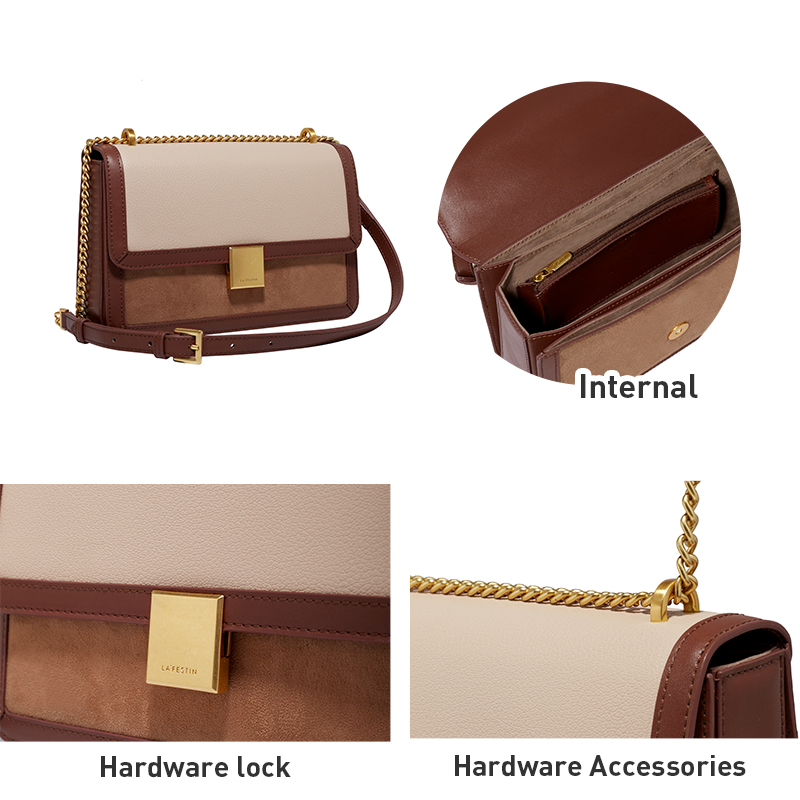 LAFESTIN Women's Handbag 2022 New Trendy Chain Retro One-shoulder Messenger Cambridge Fashion All-match Small Square Bag Simple