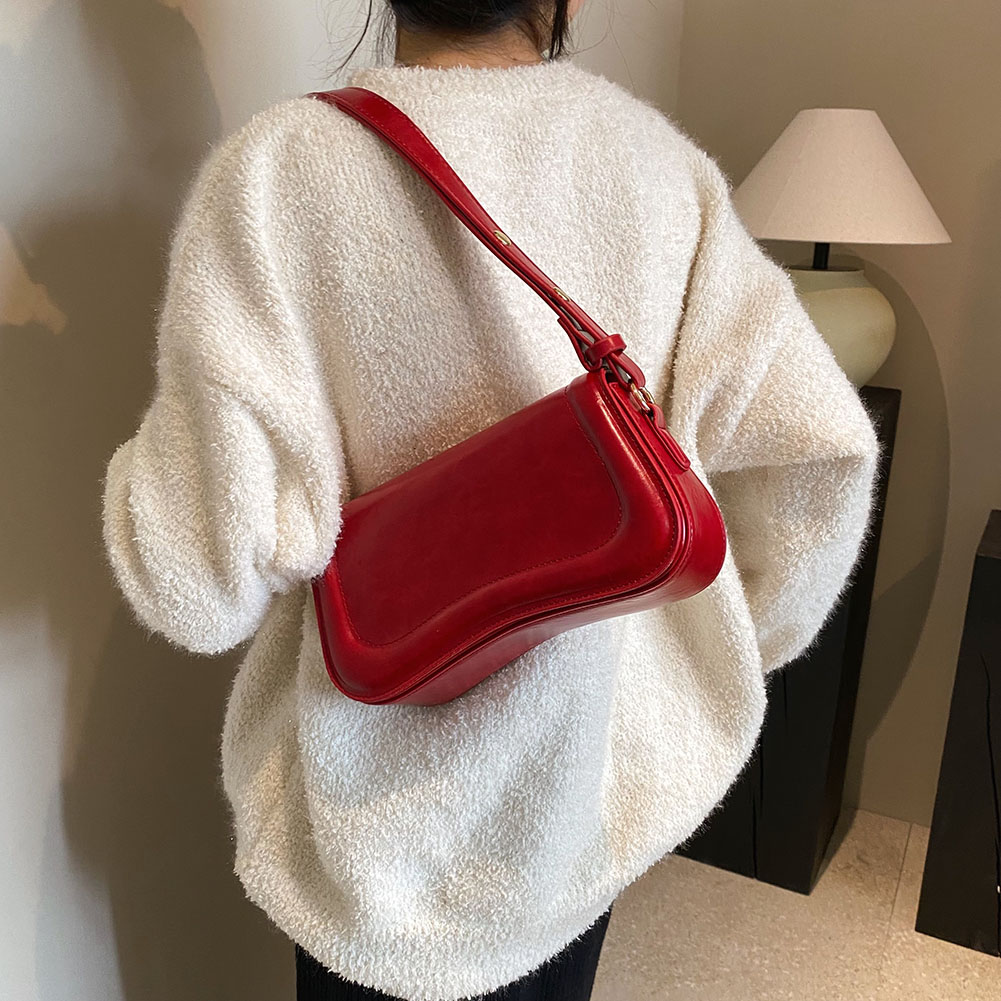 New Half-moon Bag For Women Leather Shoulder Bag Vintage Stylish Underarm Bag Luxury Designer Gilrs Armpit Handbag and Purse sac