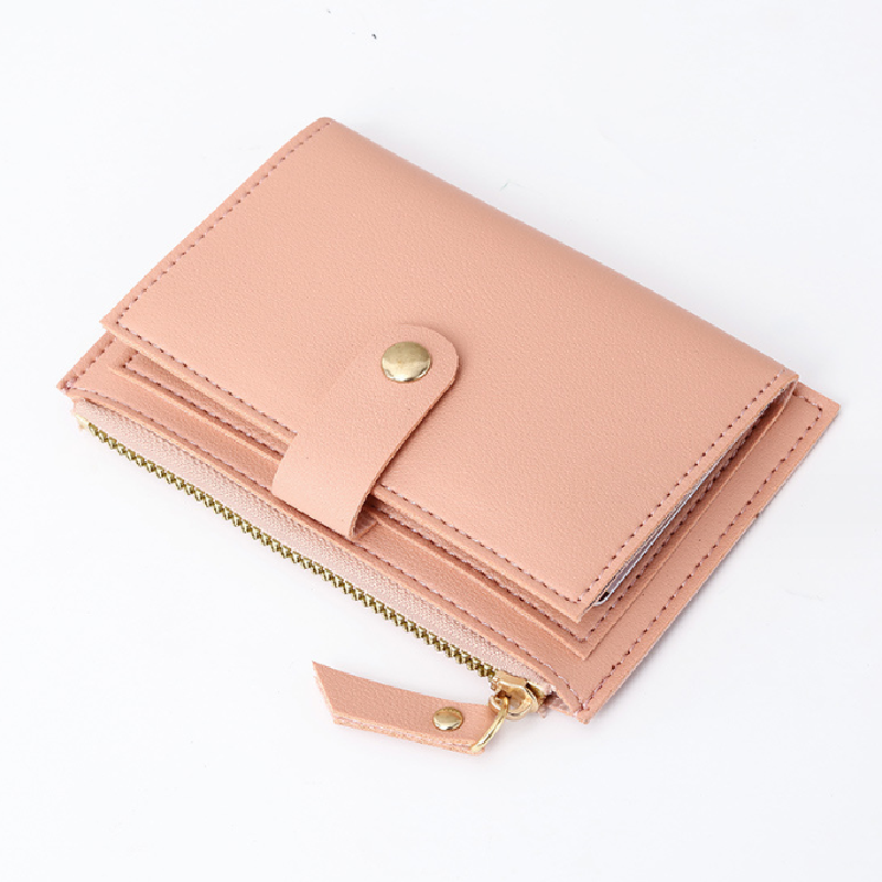 Women Men ID Card Holder PU Zipper Small Coin Purse Credit Card Holder Solid Color Business Card Case Business Card Holder