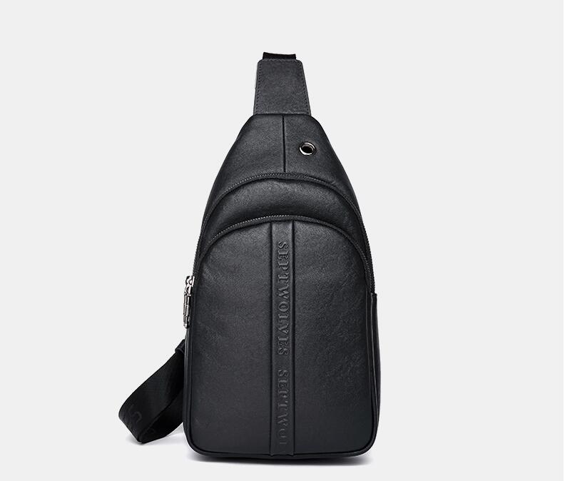 Casual Men chest bag fashion tide messenger bag Septwolves brand Genuine leather shoulder bag soft leather first layer cowhide