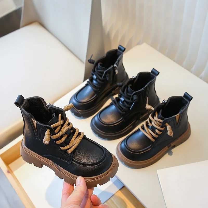 Childrens New Short Boots for Kids Non-slip Outdoor Shoes Girls Autumn Winter Velvet Boots Student Shoes for Child Boy G10041XJ241206