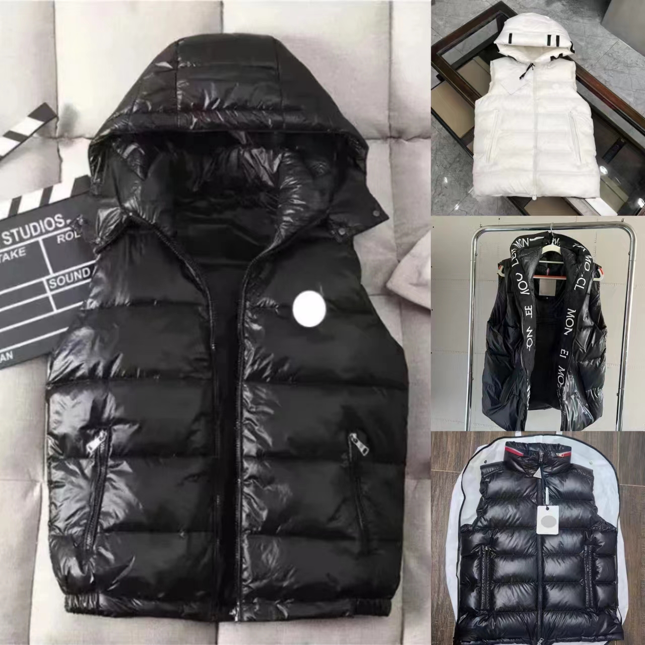 Designer Men's Hooded Vest Winter Warm Classic NFC Arm Scan Designer Men's Down Lightweight Windproof Jacket Hoodie White Duck Down Men's Vest Asian Size M-5XL