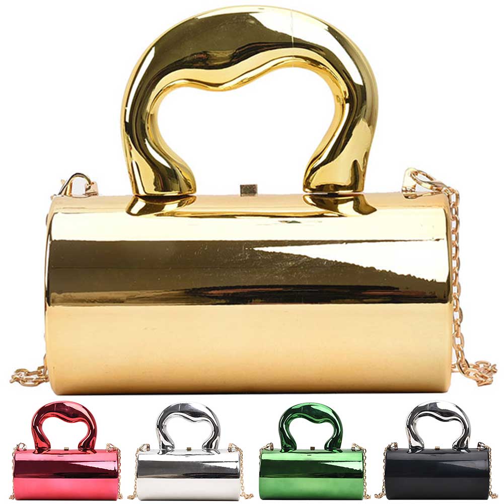 Women Mini Evening Bag Metal Handles Wallet Shoulder Bag Solid Color Clutch Bag Large Capacity Everyday Shoulder Bag Daily Bag