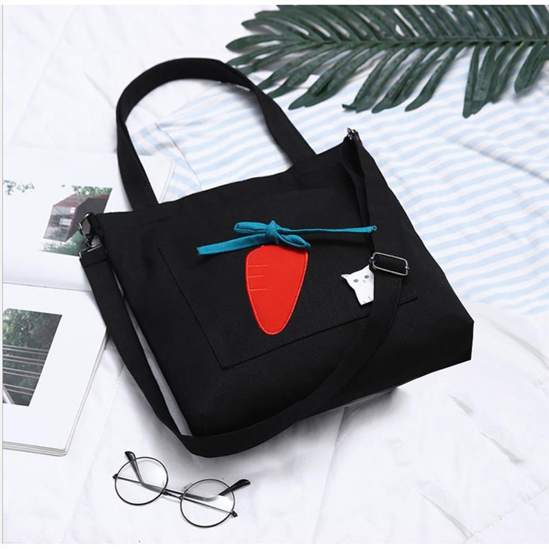 Cute Carrot Canvas Women Shoulder Bags Fashion Casual Messenger Bag Crossbody Bags Purses Casual Handbag For Women