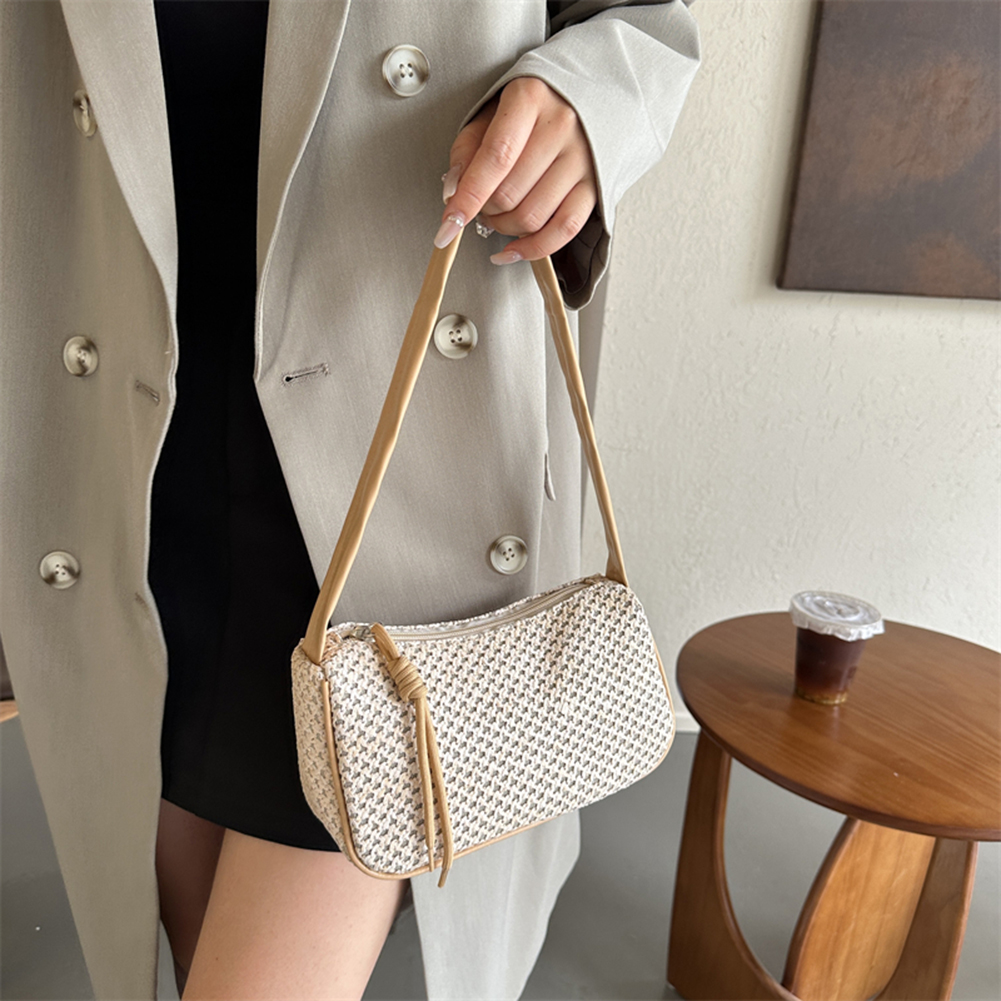 Women Straw Woven Bag Summer Beach Bags Large Capacity Fashion Woven Handbag All Matched Casual for Travel Beach Vacation