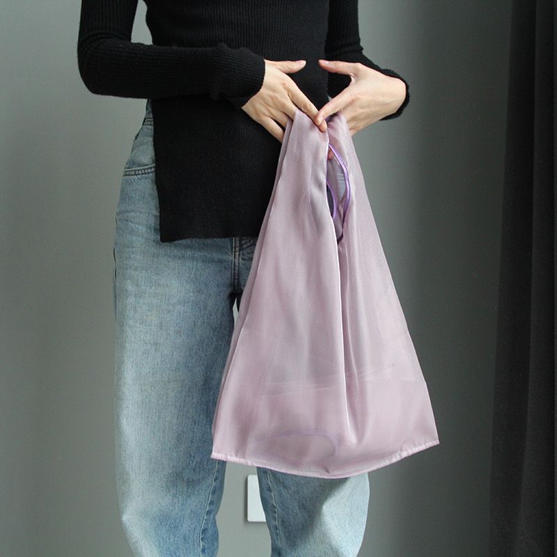 Women Bag 2024 New Summer Lace Handbag Semi Transparent Wear Resistant and Durable Shopping Bag