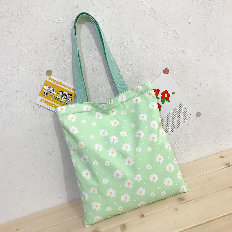 Female All-match Shopping Bag Casual Tote Vintage Daisy Flower Women Large Shoulder Bags Student Girls Daily Books Handbags