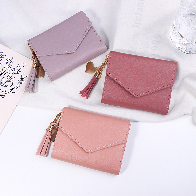 1Pc Short Tassel Wallet Women Fashion Purse Mini Coin Purse Female Money Pocket Small Card Holder Bag Girl Clutch Bag