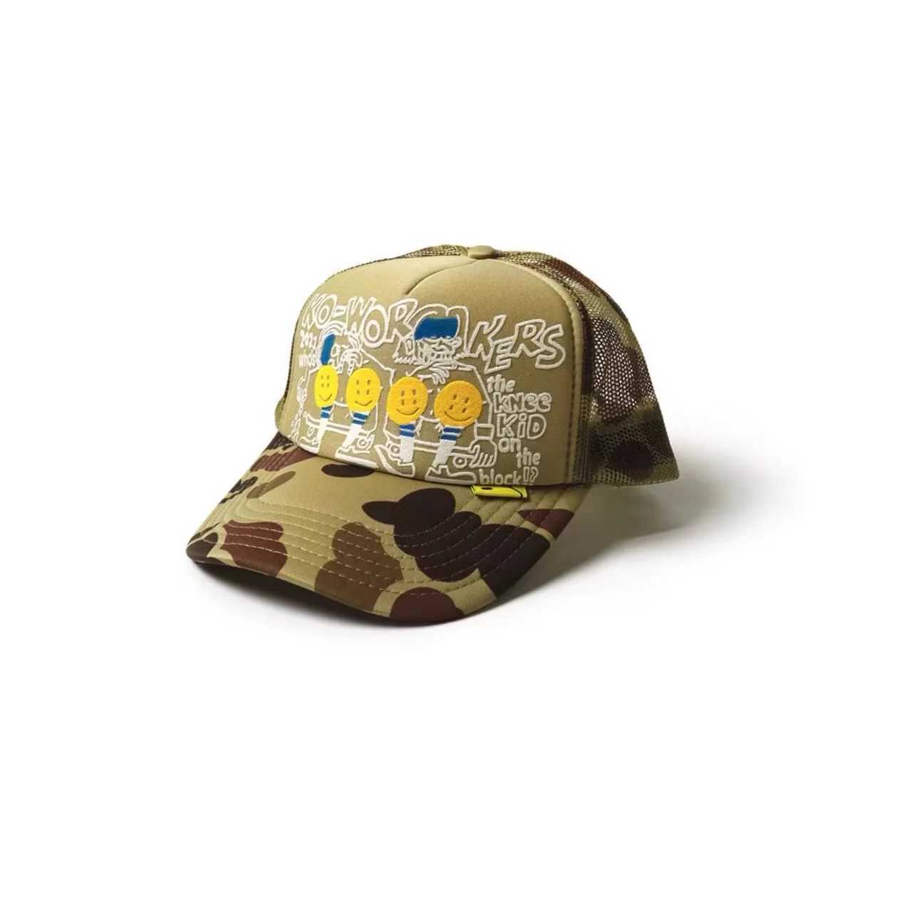 Snapbacks 22AW KAPITAL Hirata Kazuhiro camouflage foam printed mesh breathable splicing baseball cap S241167