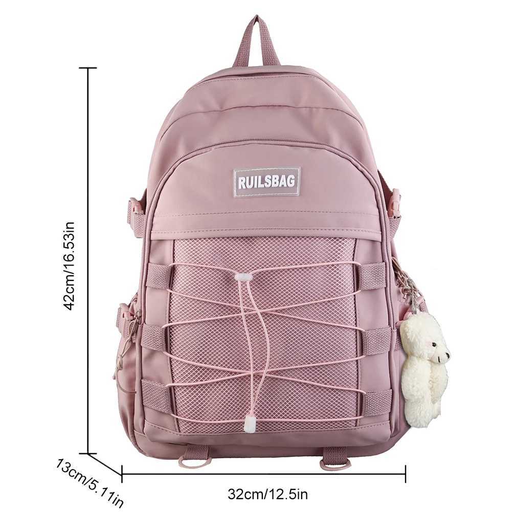 Kawaii Women Backpack Waterproof School Bag for Teenager Girl Student Bookbag Laptop Rucksack Cute Unisex Travel Bagpack Mochila 241107