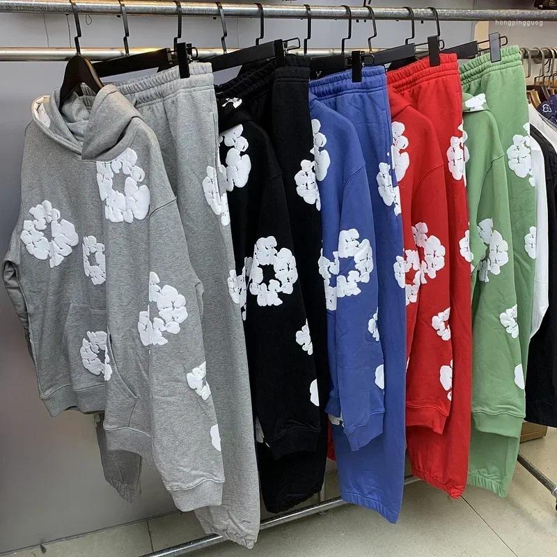 Men's Suits 2024 Fashion Brand Hoodie Set Kapok Feet Casual Trend And Women's Sportswear Style Tracksuit