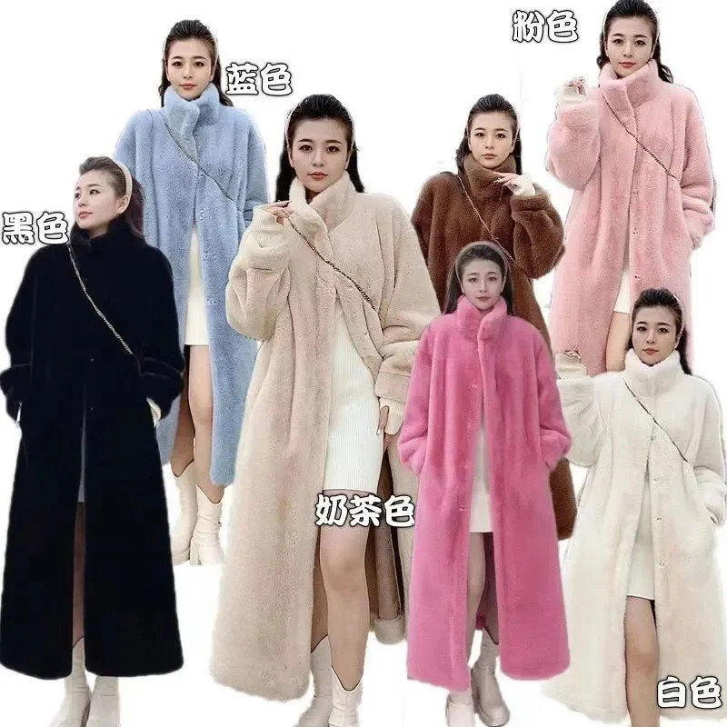 Mink Comprehensive Fur Coat for Womens Thick End Environmental Protection Coat Winter Thick Warm Jacket 241107