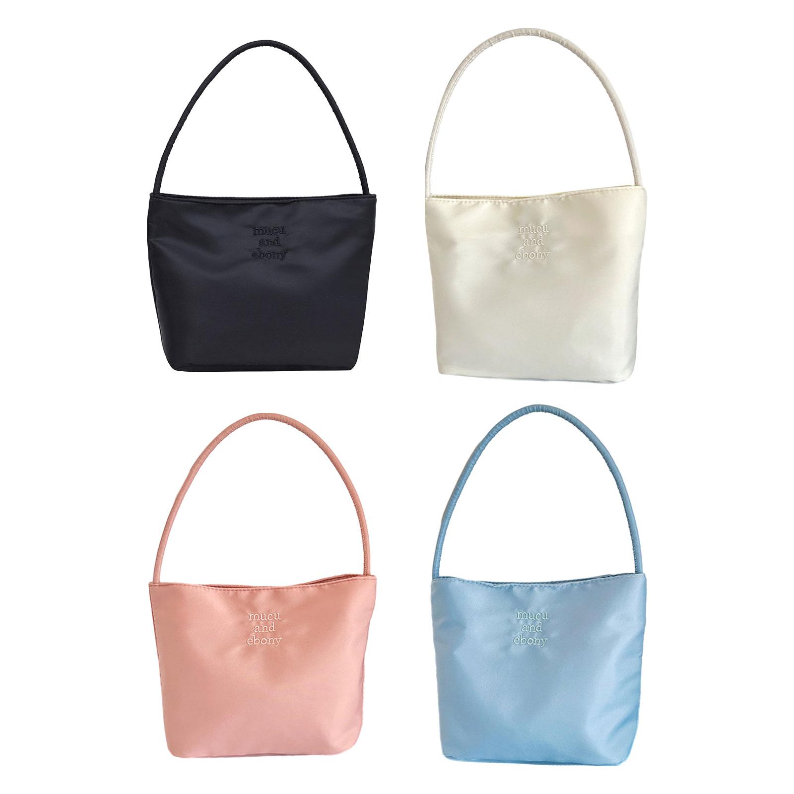 Women Nylon Shoulder Bag Chic Female Underarm Bag Top Handle Handbag for Summer Spring Birthday Outdoor Travel Vacation Beige Ḁ